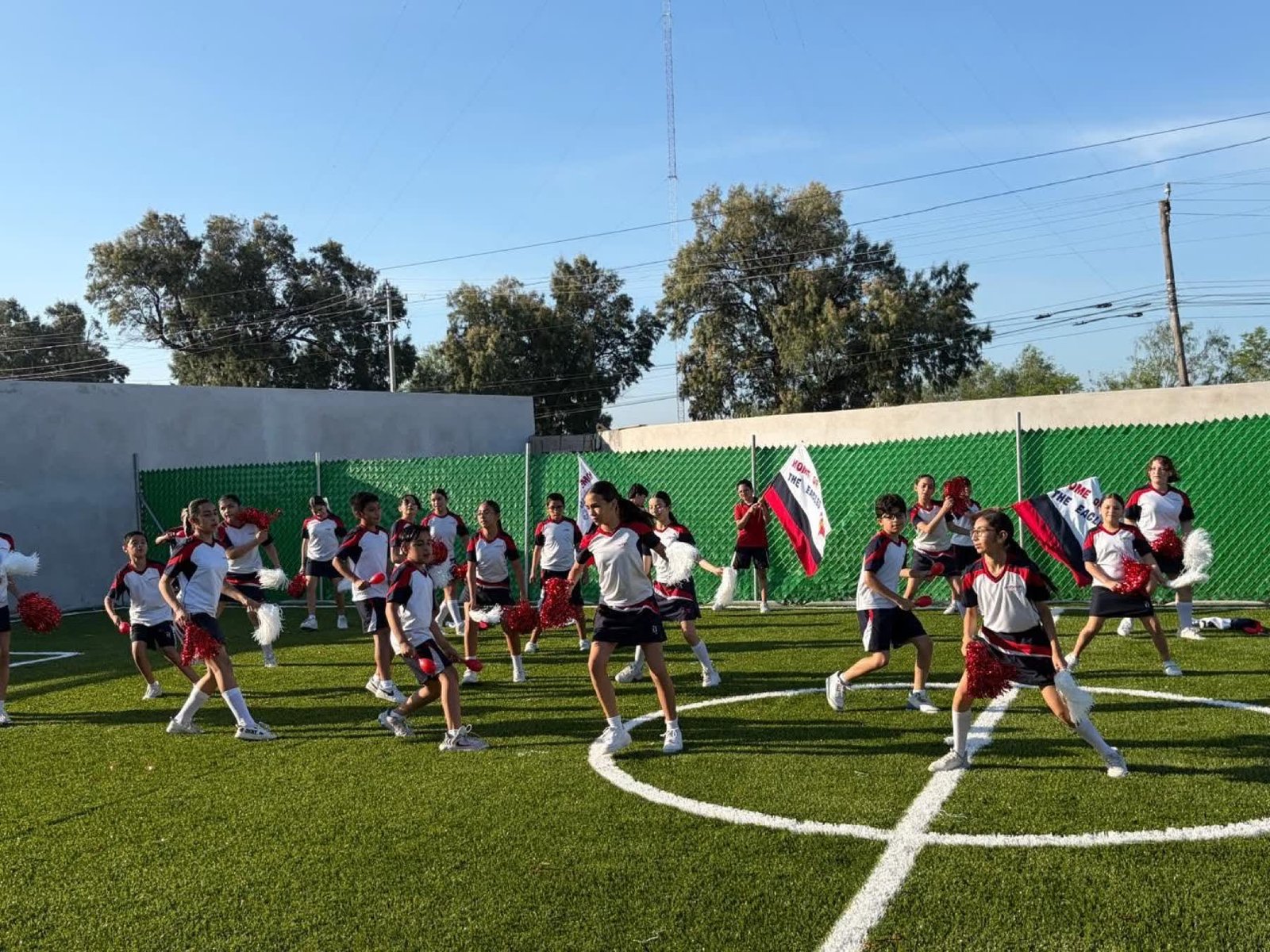 Pupils on the school grounds during a campus event