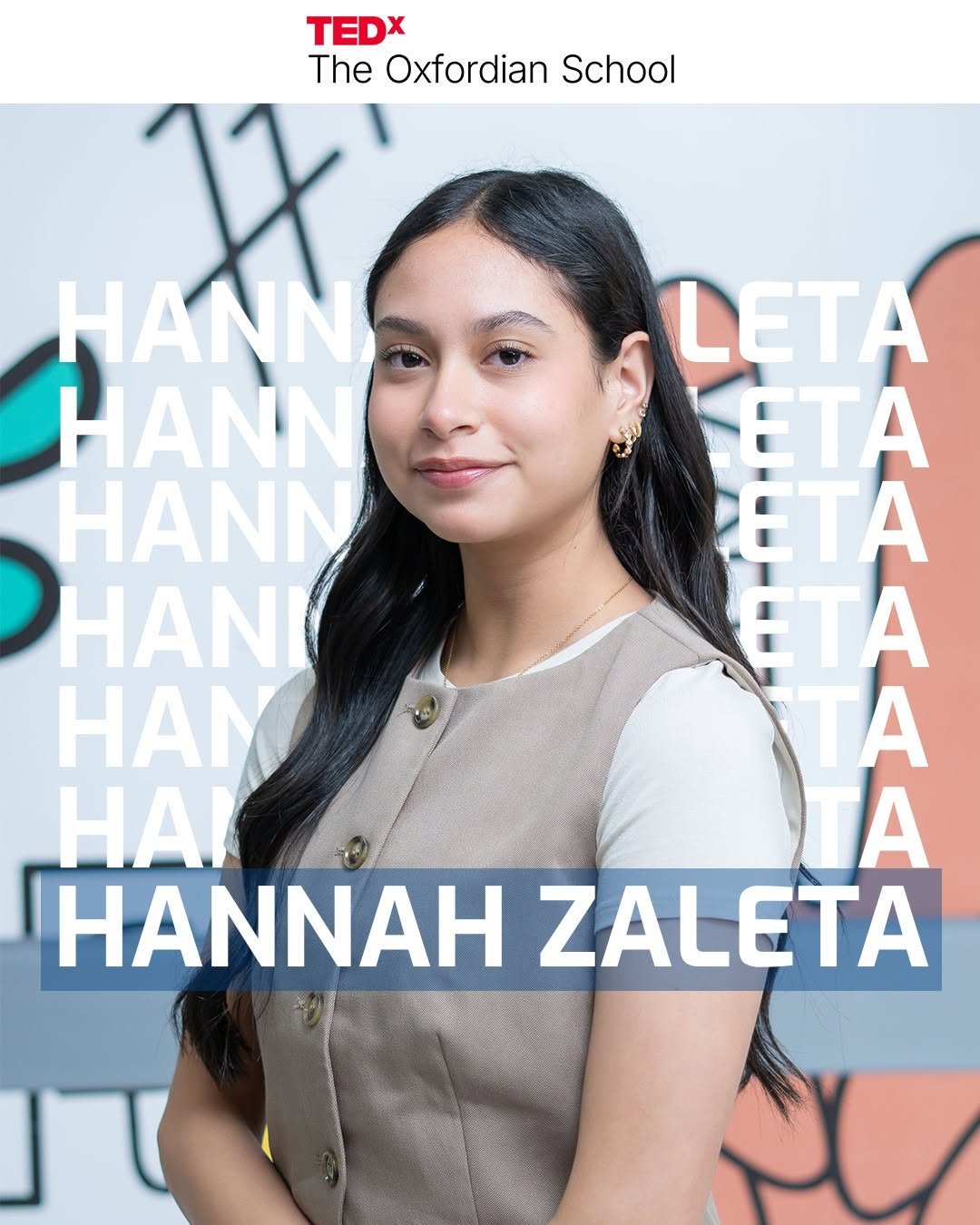 Hannah Zaleta, TEDx speaker card for The Oxfordian School, 2026