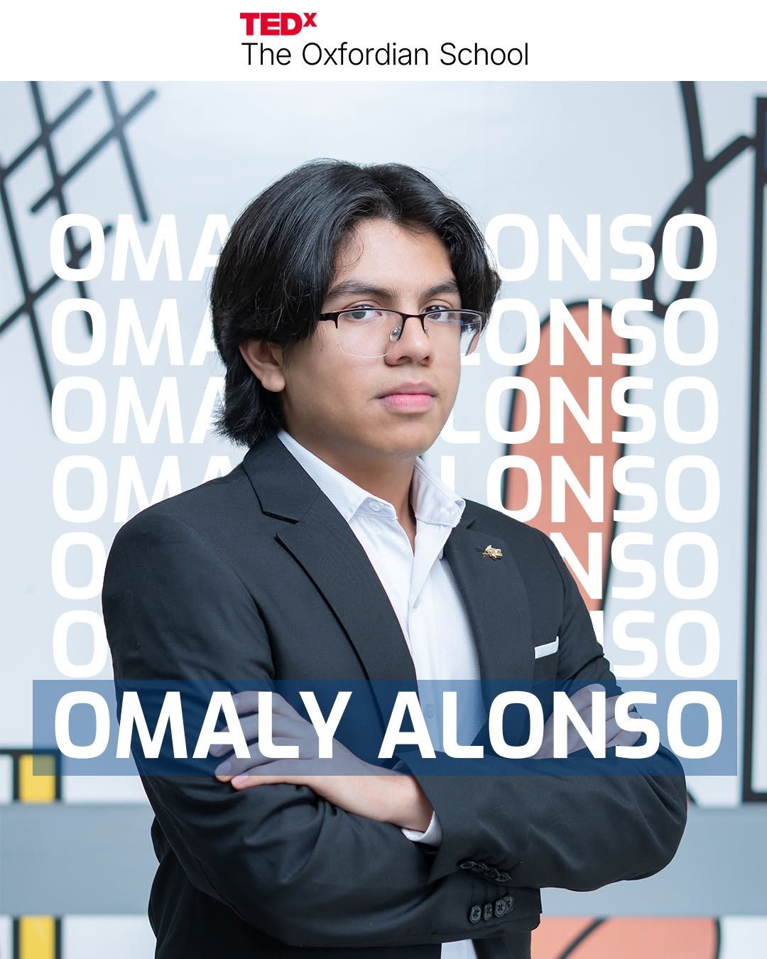 Omaly Alonso, TEDx speaker card for The Oxfordian School, 2026